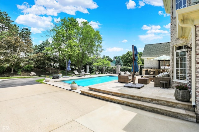 3398 Nottinghill Blvd, Plainfield, IN 46168 - view of pool featuring an outdoor living space and a patio area