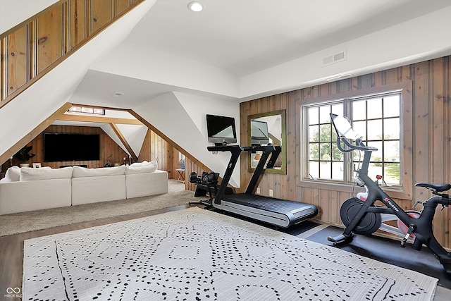 3398 Nottinghill Blvd, Plainfield, IN 46168 - workout area featuring wood walls