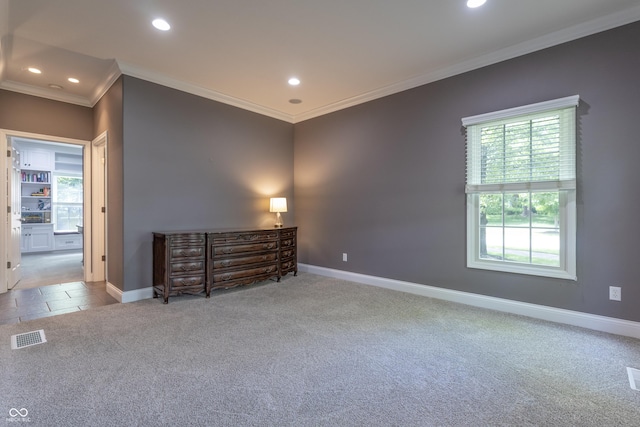 876 Box Turtle Ct, Columbus, IN 47201 - carpeted spare room featuring crown molding, recessed lighting, and baseboards