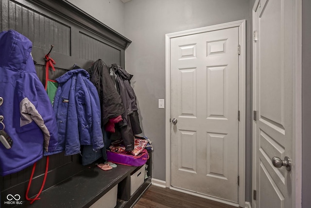 5374 John Quincy Adams Ct, Plainfield, IN 46168 - mudroom featuring dark wood-style floors and baseboards