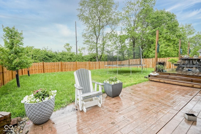 5374 John Quincy Adams Ct, Plainfield, IN 46168 - wooden terrace with a trampoline