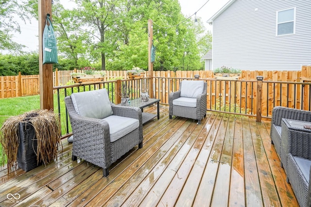 5374 John Quincy Adams Ct, Plainfield, IN 46168 - wooden deck featuring a fenced backyard and heating unit