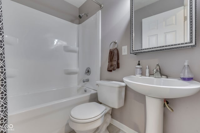 521 Elmhurst Pl, Whiteland, IN 46184 - bathroom featuring shower / tub combo and toilet