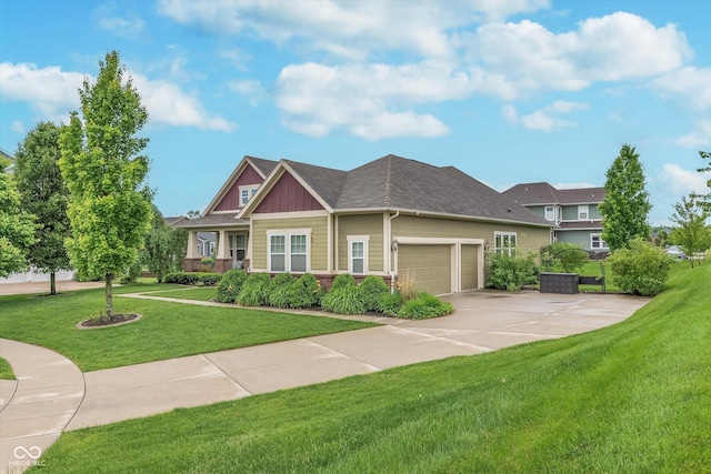 16071 Prince Ct, Noblesville, IN 46062 - craftsman-style house featuring a garage, a front yard, driveway, board and batten siding, and a shingled roof