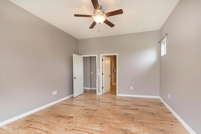 16071 Prince Ct, Noblesville, IN 46062 - unfurnished bedroom with light wood-style floors, baseboards, and a ceiling fan