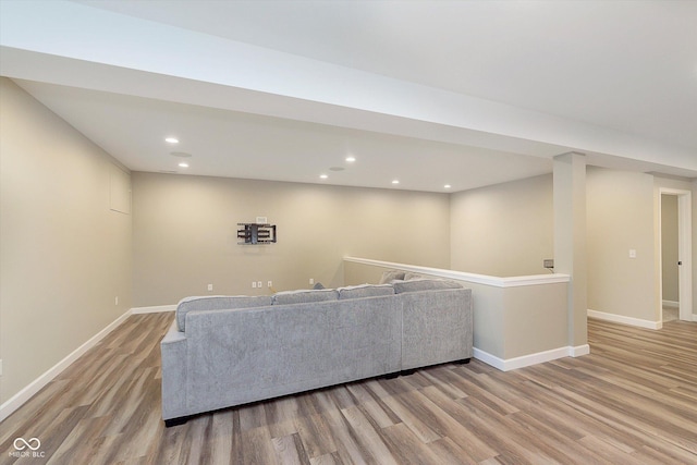 16071 Prince Ct, Noblesville, IN 46062 - living room featuring wood finished floors, recessed lighting, and baseboards