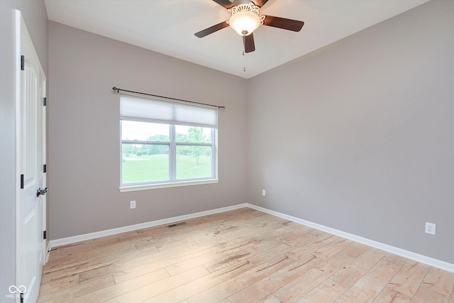 16071 Prince Ct, Noblesville, IN 46062 - spare room featuring light wood finished floors, ceiling fan, and baseboards