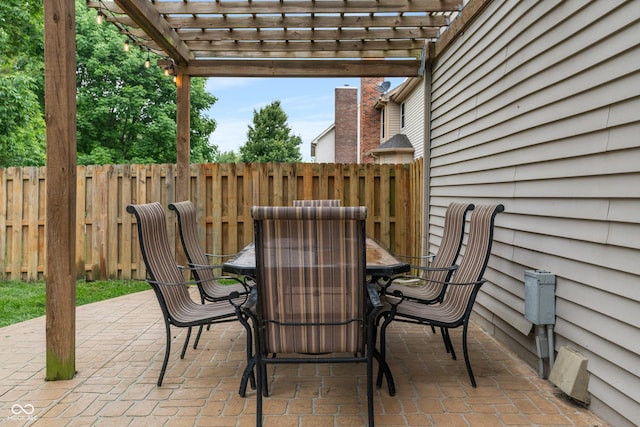7978 Park Meadows Dr, Brownsburg, IN 46112 - view of patio / terrace with outdoor dining space and a pergola