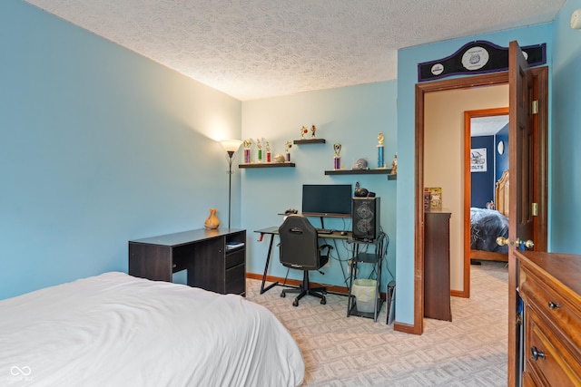 7978 Park Meadows Dr, Brownsburg, IN 46112 - carpeted bedroom featuring a textured ceiling and baseboards