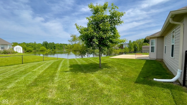994 Youngs Creek Dr, Franklin, IN 46131 - view of yard with a water view and a patio