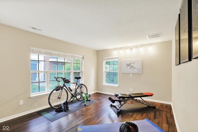73 11th St NW, Carmel, IN 46032 - exercise room with healthy amount of natural light, wood finished floors, and baseboards