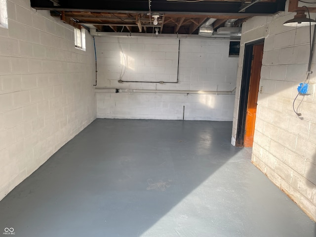 249 Spring St, Plainfield, IN 46168 - unfinished basement with concrete block wall