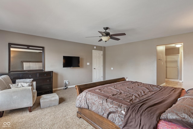 2626 Solidago Dr, Plainfield, IN 46168 - bedroom with baseboards, carpet, and ceiling fan