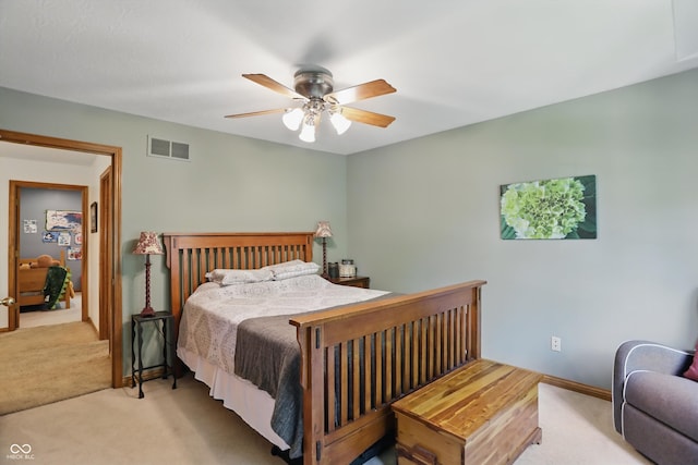 12335 Old Stone Dr, Indianapolis, IN 46236 - bedroom with carpet flooring and a ceiling fan