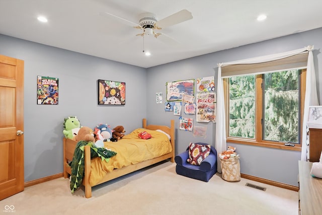 12335 Old Stone Dr, Indianapolis, IN 46236 - bedroom featuring carpet, recessed lighting, baseboards, and ceiling fan