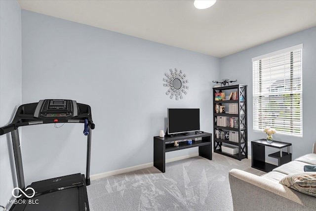 13495 Forest Glade Dr, Fishers, IN 46037 - exercise area with carpet flooring and baseboards