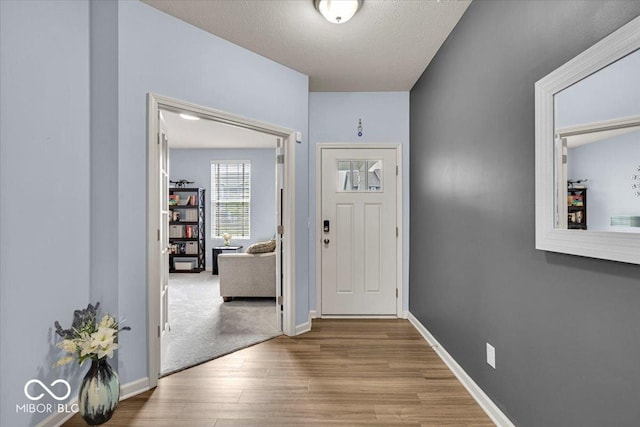 13495 Forest Glade Dr, Fishers, IN 46037 - foyer featuring wood finished floors, baseboards, and a textured ceiling