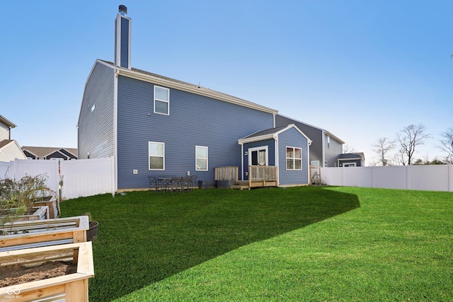 1664 Woodside Cir, Franklin, IN 46131 - back of house featuring a chimney