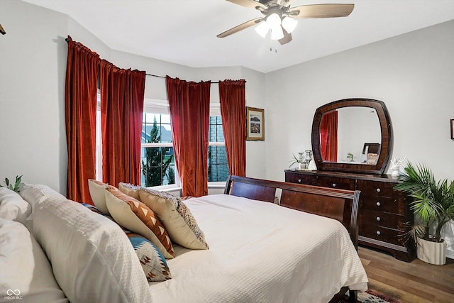 1664 Woodside Cir, Franklin, IN 46131 - bedroom with wood finished floors and ceiling fan