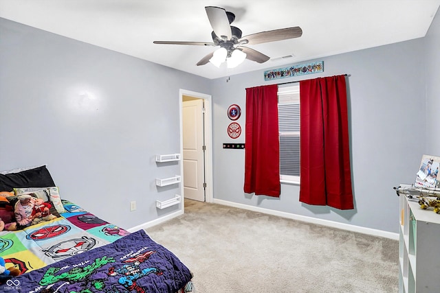1664 Woodside Cir, Franklin, IN 46131 - carpeted bedroom featuring baseboards and a ceiling fan