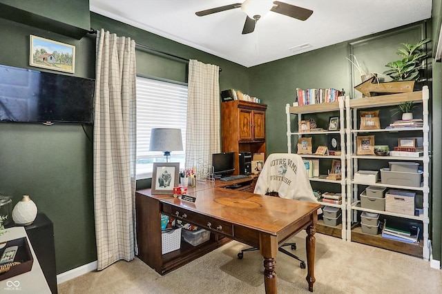 1664 Woodside Cir, Franklin, IN 46131 - office space with carpet and a ceiling fan
