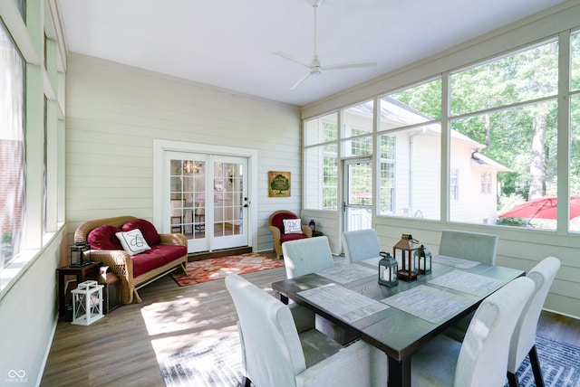 9154 Sargent Manor Ct, Indianapolis, IN 46256 - sunroom featuring ceiling fan, healthy amount of natural light, and french doors