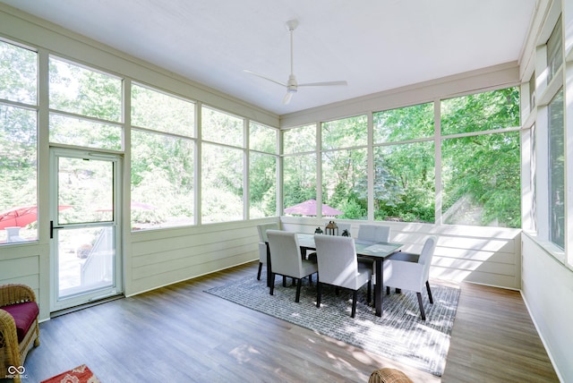 9154 Sargent Manor Ct, Indianapolis, IN 46256 - sunroom featuring a ceiling fan and outdoor dining space