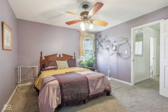 6210 Mckinley Ct, Indianapolis, IN 46220 - bedroom featuring carpet flooring, baseboards, and ceiling fan