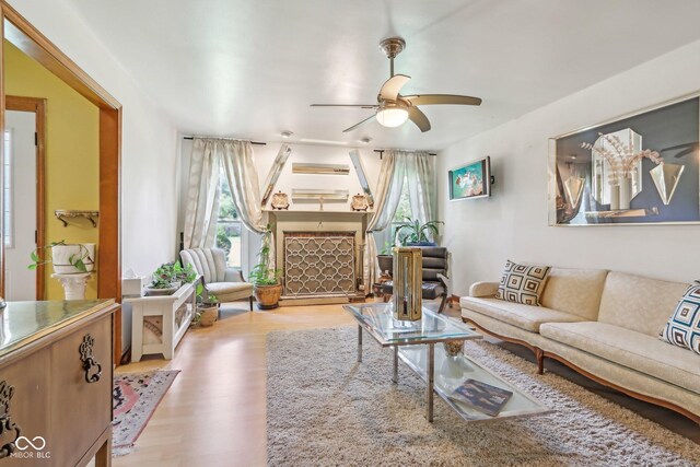 6210 Mckinley Ct, Indianapolis, IN 46220 - living area with wood finished floors and a ceiling fan