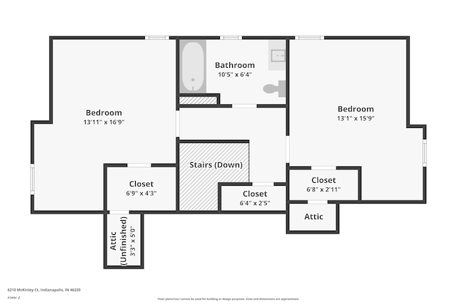 6210 Mckinley Ct, Indianapolis, IN 46220 - floor plan / room layout
