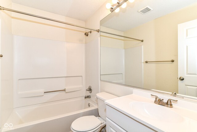 15411 Wandering Way, Noblesville, IN 46060 - bathroom featuring toilet, vanity, and shower / bathtub combination