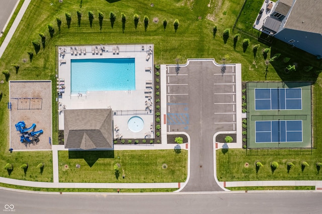 7145 Firestone Rd, Whitestown, IN 46075 - aerial view of a pool area