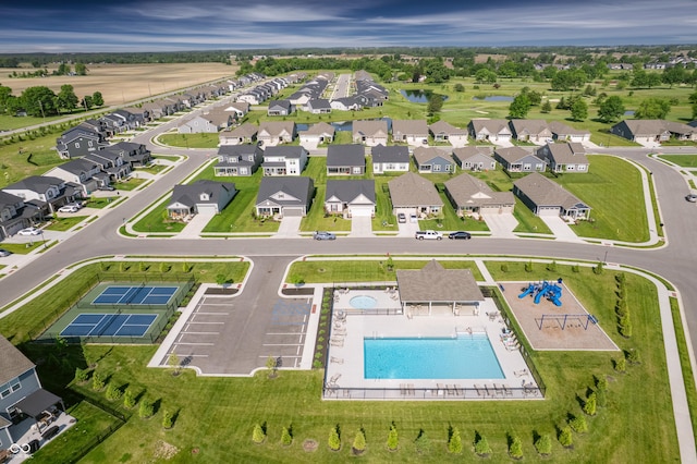 7145 Firestone Rd, Whitestown, IN 46075 - aerial view of residential area featuring a pool area and a large body of water