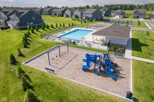 7145 Firestone Rd, Whitestown, IN 46075 - aerial perspective of suburban area with a pool area