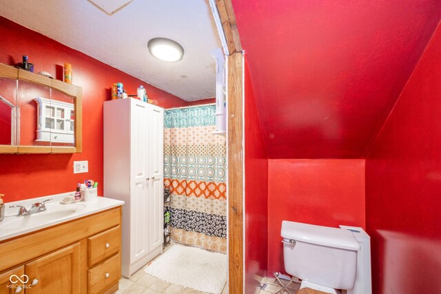313 S Walnut St, New Castle, IN 47362 - bathroom with toilet, a shower with curtain, and vanity