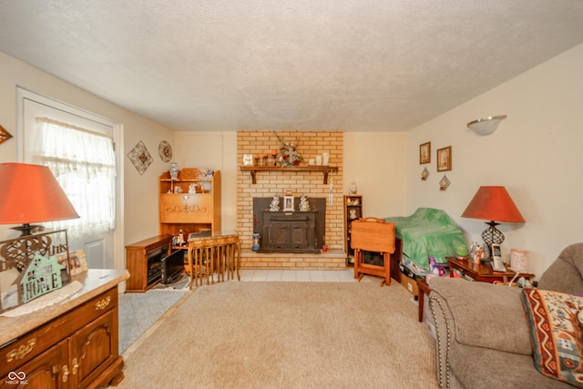 2900 Helms Rd, Anderson, IN 46016 - living area featuring light carpet and a textured ceiling
