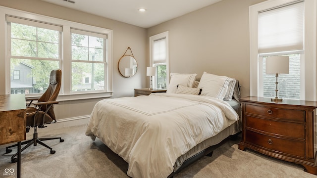 5254 N Park Ave, Indianapolis, IN 46220 - bedroom with carpet floors, an office area, and recessed lighting
