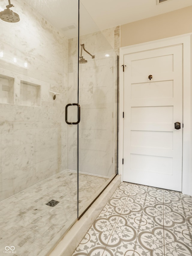 5254 N Park Ave, Indianapolis, IN 46220 - full bathroom with a stall shower and tile patterned floors