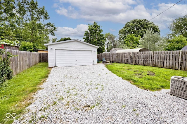 4910 W Caven St, Indianapolis, IN 46241 - detached garage featuring central air condition unit