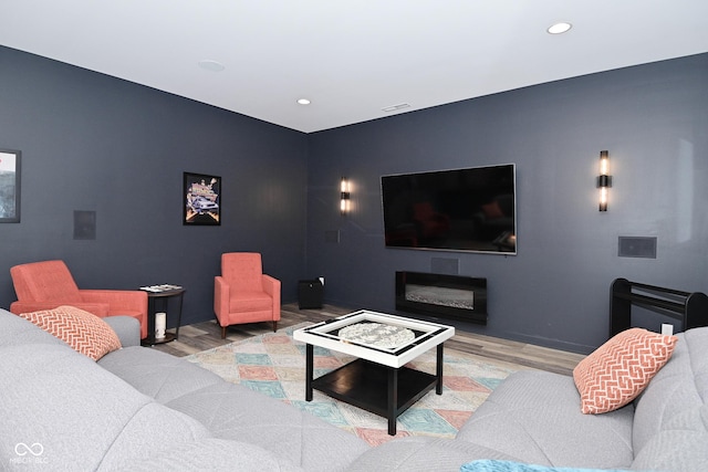 7070 Dean Rd, Indianapolis, IN 46220 - home theater featuring wood finished floors and recessed lighting