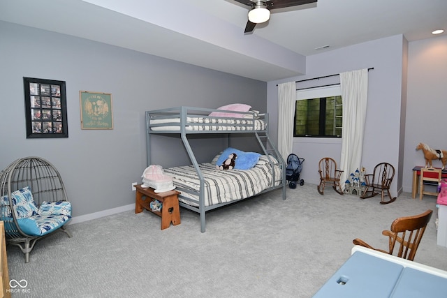 7070 Dean Rd, Indianapolis, IN 46220 - bedroom featuring carpet floors, baseboards, and a ceiling fan