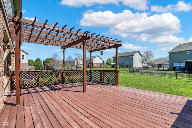 7637 Sand Run Ct, Indianapolis, IN 46259 - wooden terrace featuring a pergola and a residential view