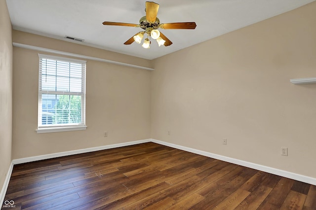 7637 Sand Run Ct, Indianapolis, IN 46259 - spare room with baseboards, dark wood-type flooring, and ceiling fan