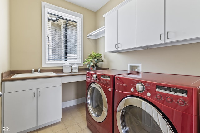 16502 Grand Cypress Dr, Noblesville, IN 46060 - laundry area with washer and dryer, cabinet space, and light tile patterned floors