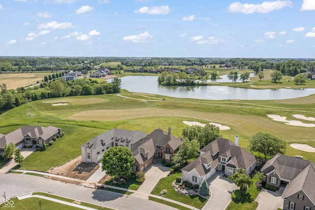 16502 Grand Cypress Dr, Noblesville, IN 46060 - aerial view of residential area featuring a large body of water, a golf course, and a tree filled landscape