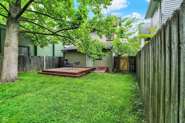 514 Dorman St, Indianapolis, IN 46202 - view of yard with a wooden deck