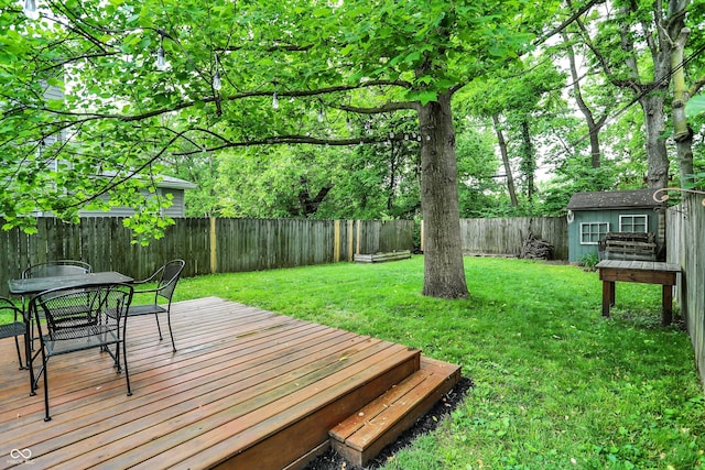 514 Dorman St, Indianapolis, IN 46202 - wooden terrace with outdoor dining area
