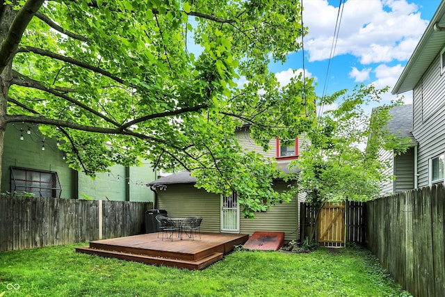 514 Dorman St, Indianapolis, IN 46202 - view of yard with a deck and a gate