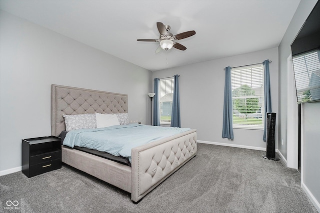 7724 Dunleer Dr, Brownsburg, IN 46112 - bedroom with multiple windows, carpet floors, baseboards, and ceiling fan
