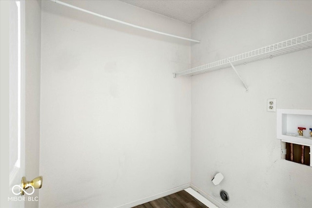 11821 Wapiti Way, Noblesville, IN 46060 - laundry room featuring washer hookup, dark wood-style floors, and baseboards